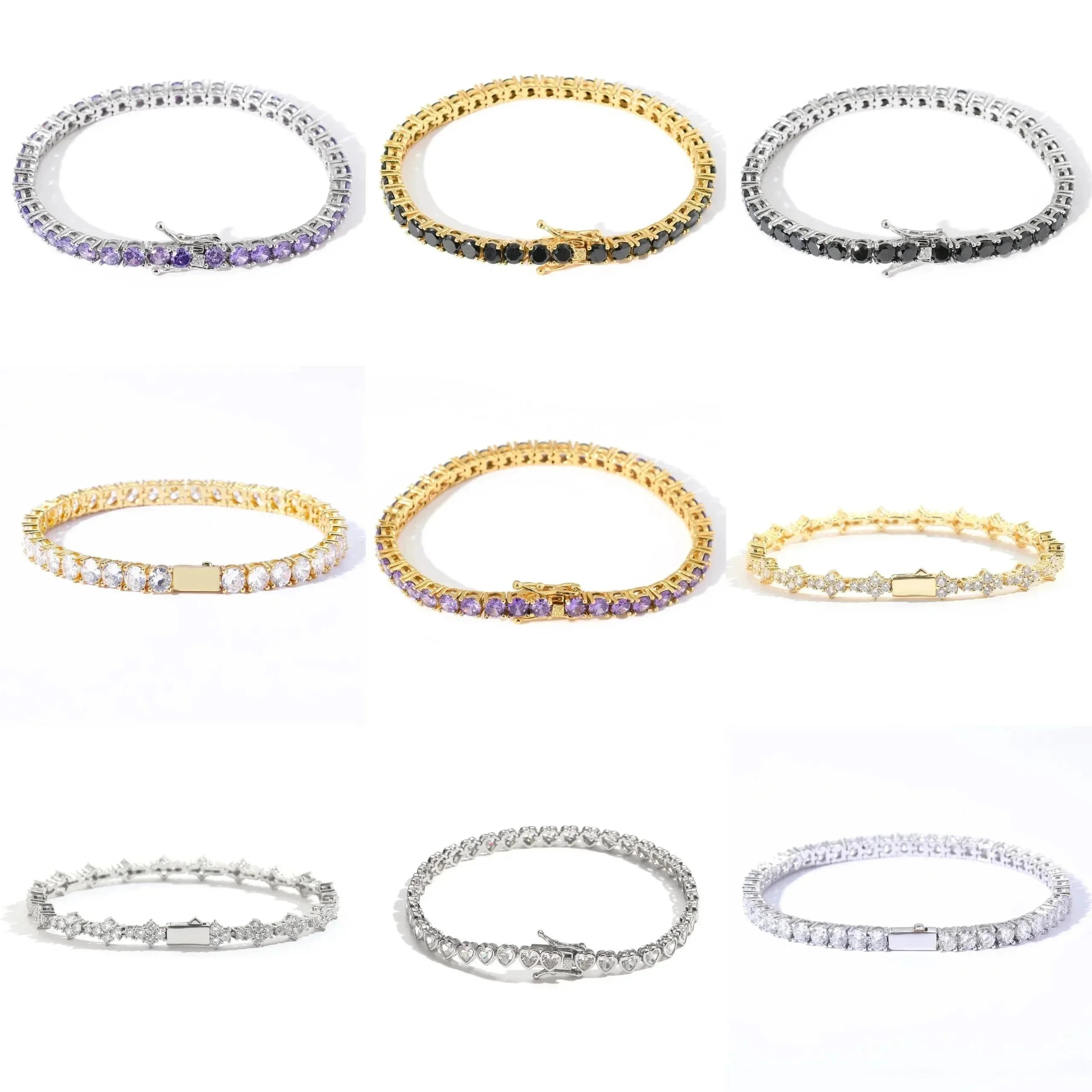 4mm Purple Zircon Tennis Chain Bracelet & Necklace