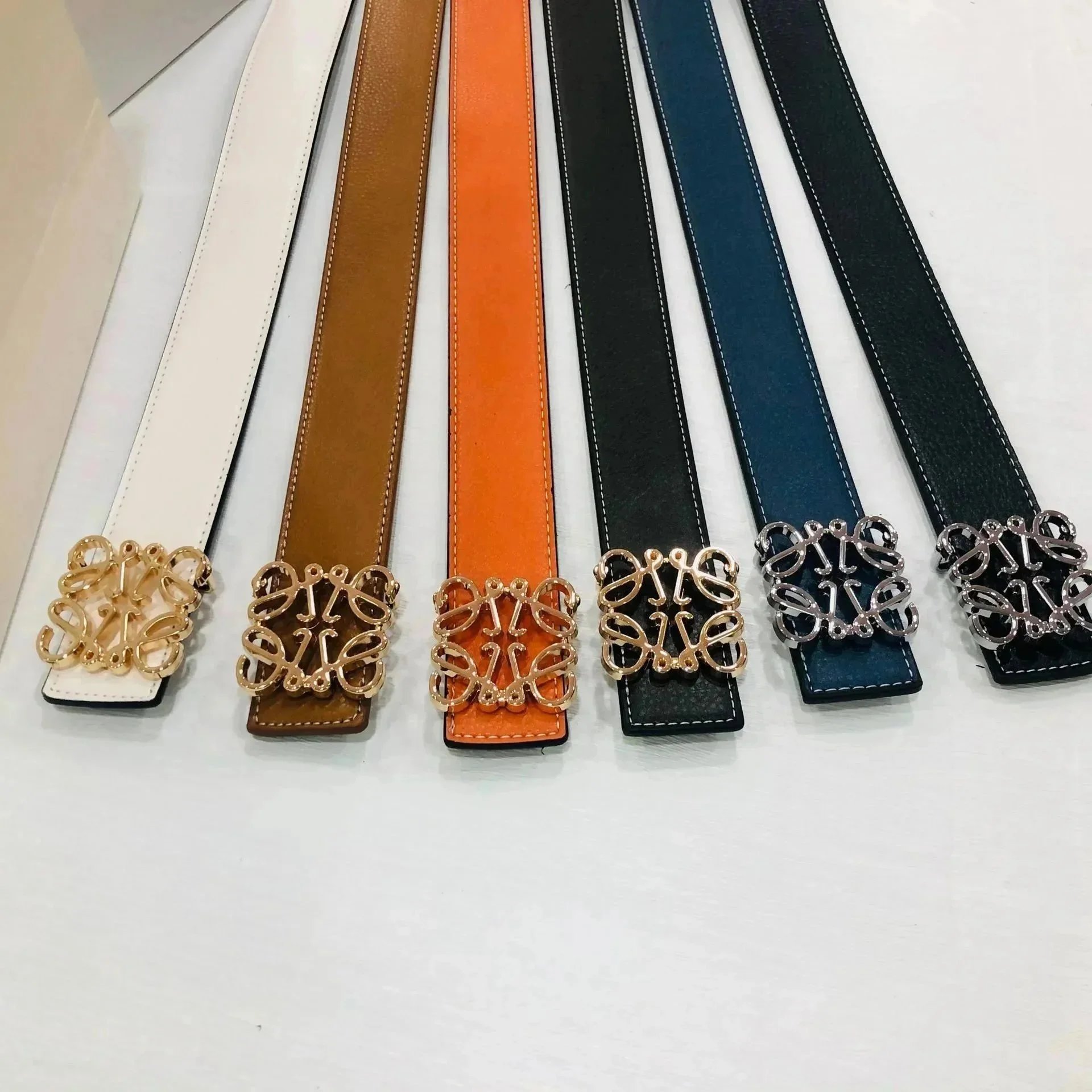 LOEWE Reversible Anagram Belt in Smooth Calfskin