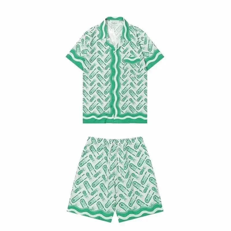 Summer Beach Casual All Set For Men Designer Digital Full Printing Loose Shirts And Shorts