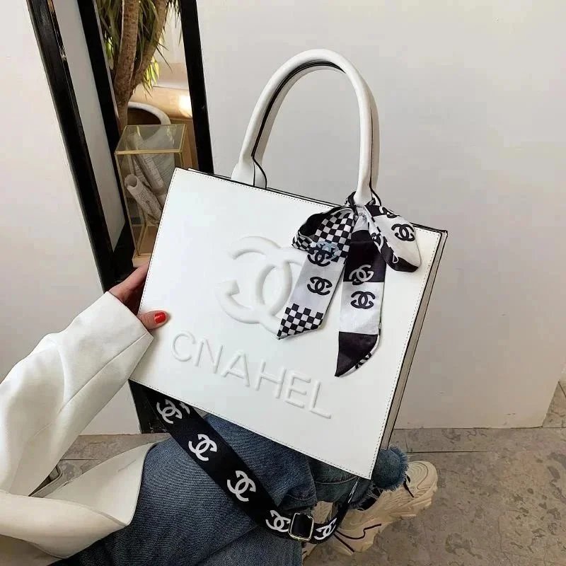 Embossed Leather Tote Bag for Women, High Capacity Handbag with Hard Bottom