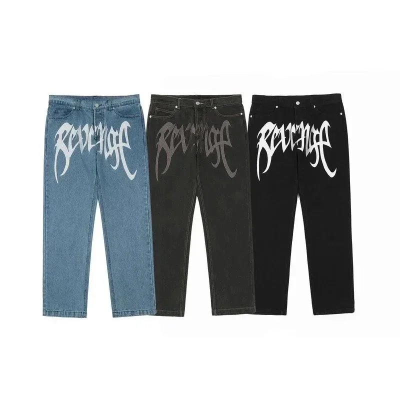 Men's Washed Revenge Straight Leg Jeans