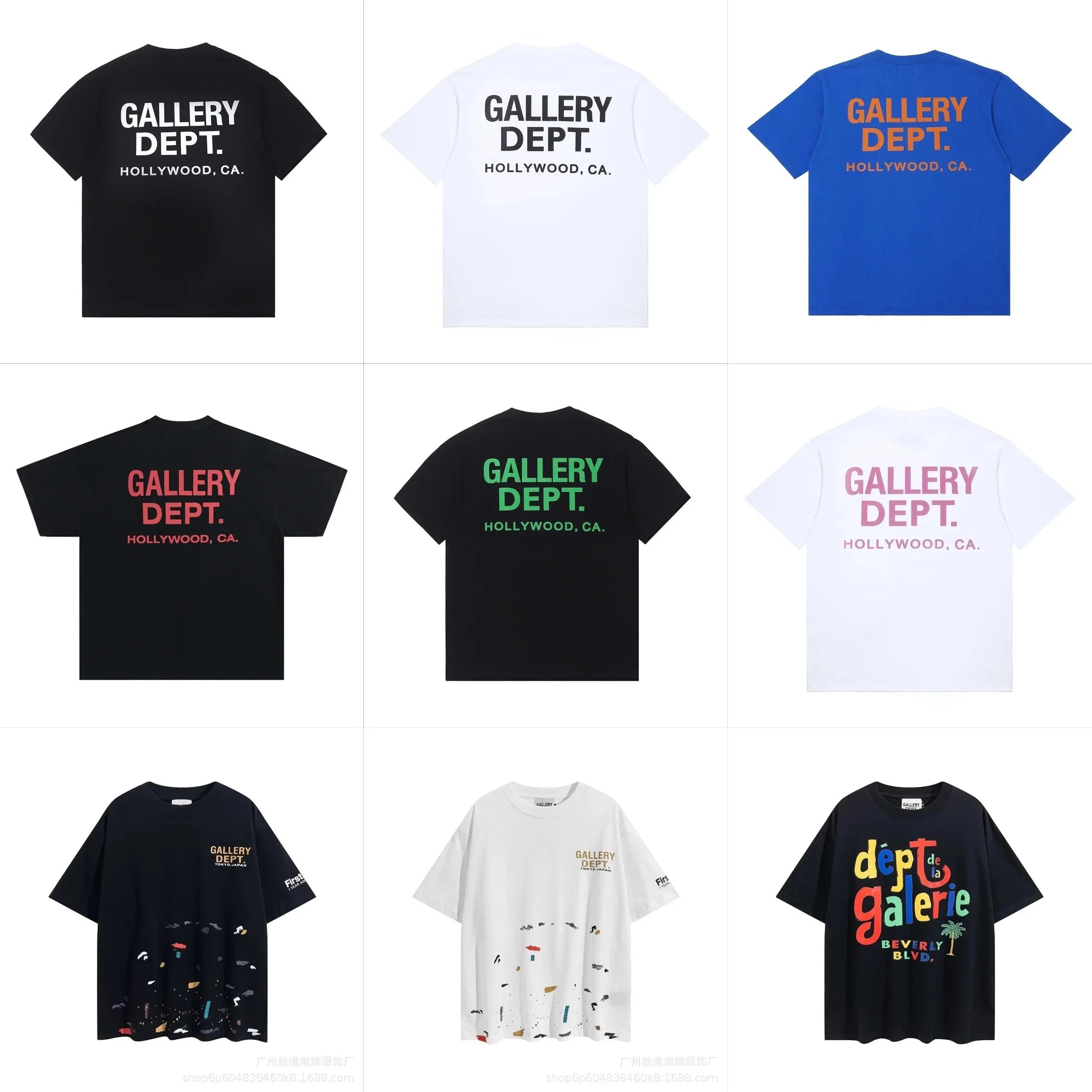 Gallery Dept T-Shirt Hollywood CA Logo Tee Men Women Streetwear Fashion