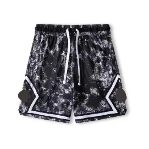 Men's Black and White Tie-Dye Basketball Shorts