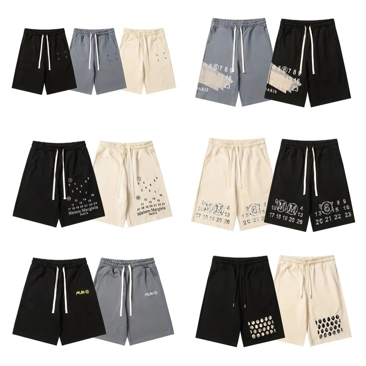 Maison Margiela Logo Print Cotton Shorts for Men and Women