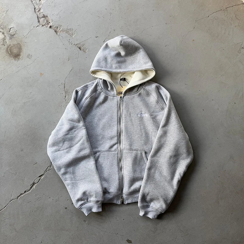 Nike Gray Full-Zip Hoodie Sweatshirt Men's Casual Wear