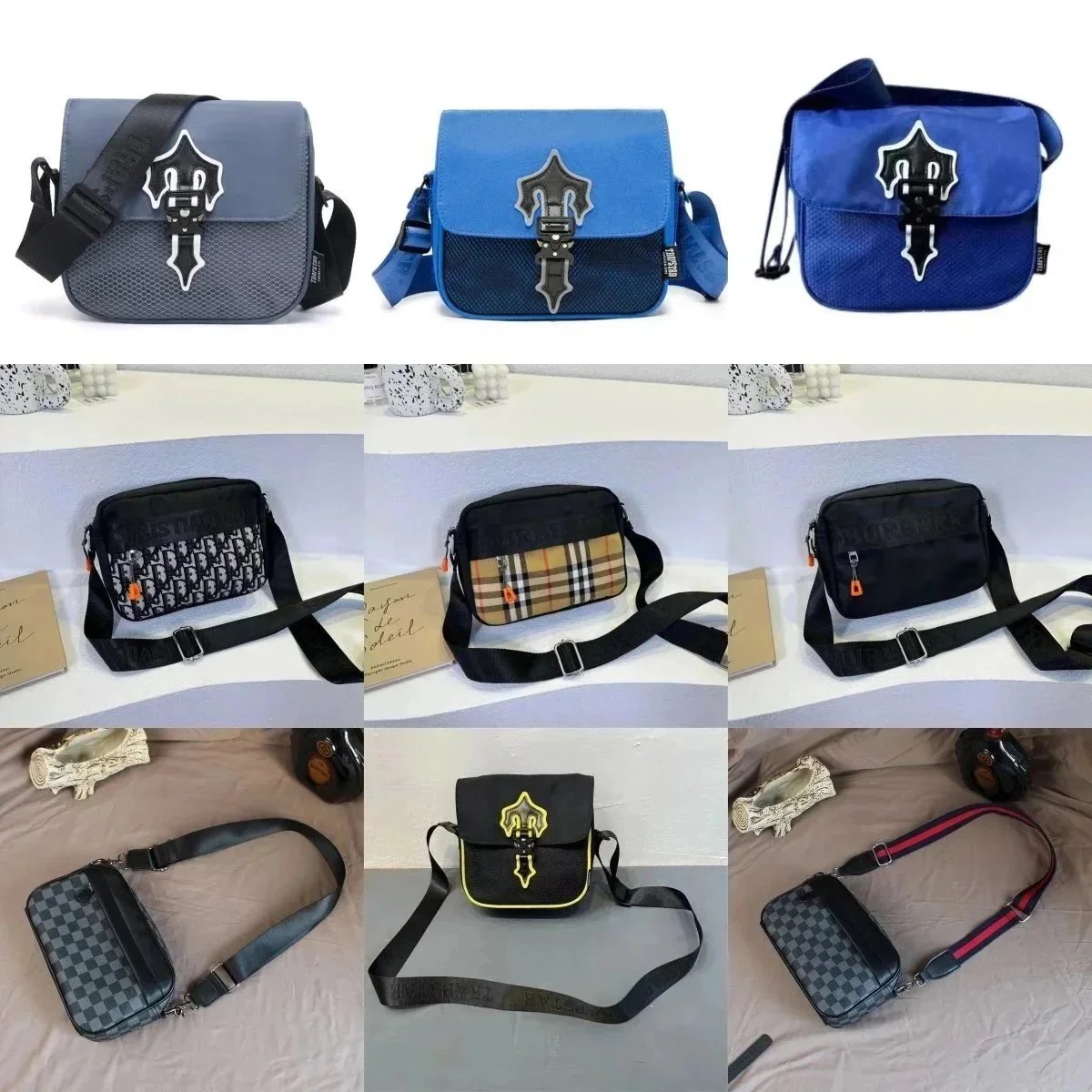 Marsch Crossbody Bag with Unique Emblem Design