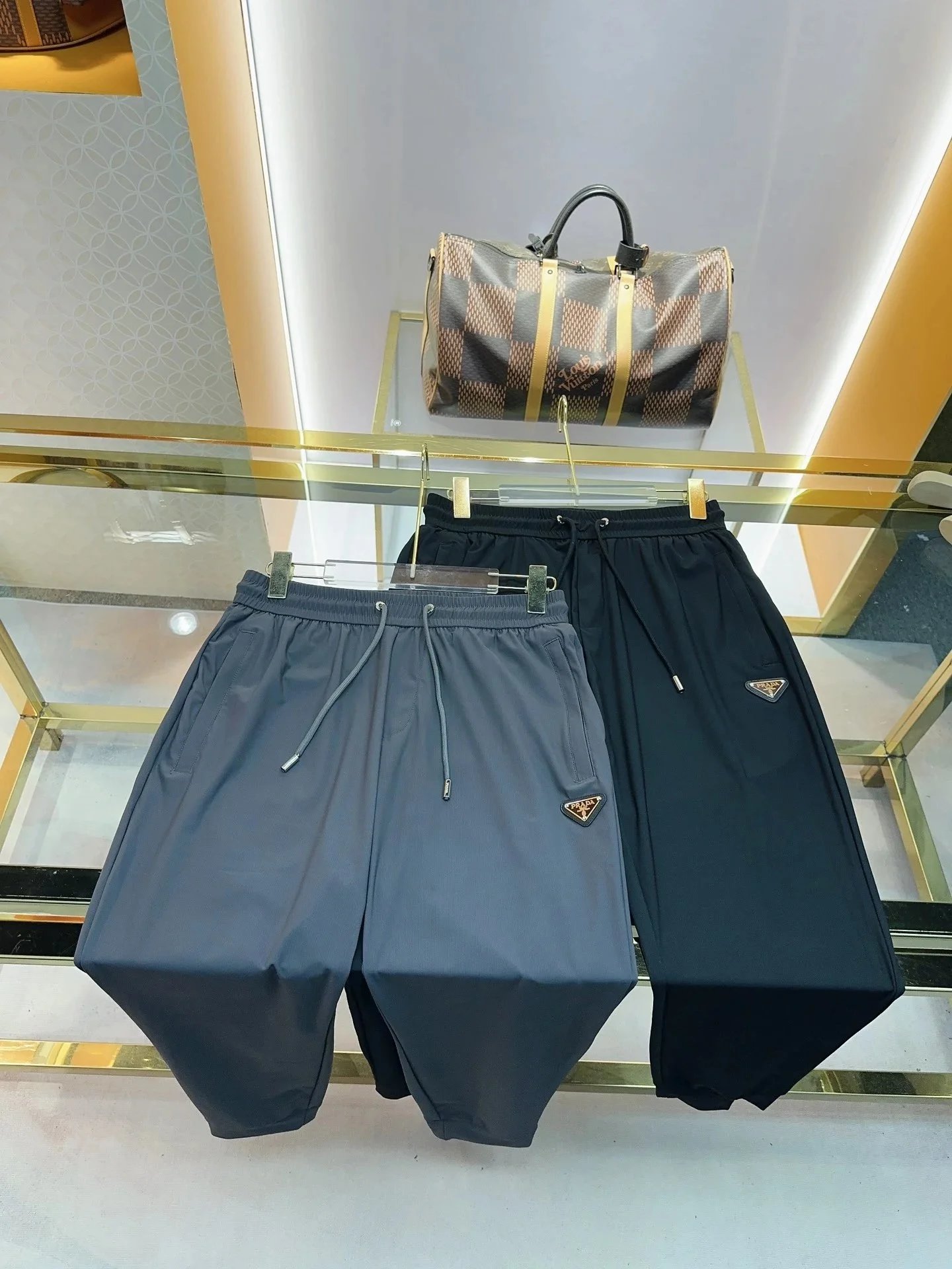 Prada Men's Sport Shorts in Blue and Black