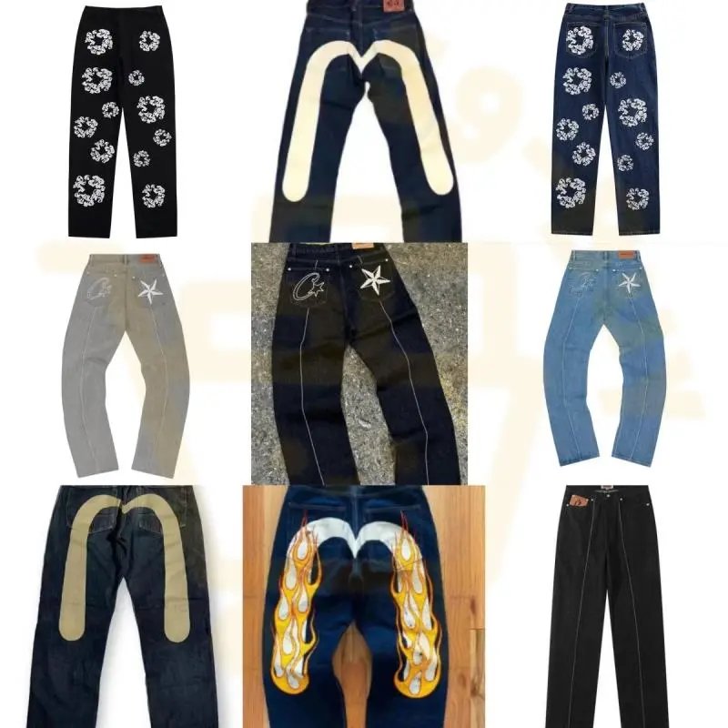 Custom Embroidered Denim Pants with Unique Back Patch Designs