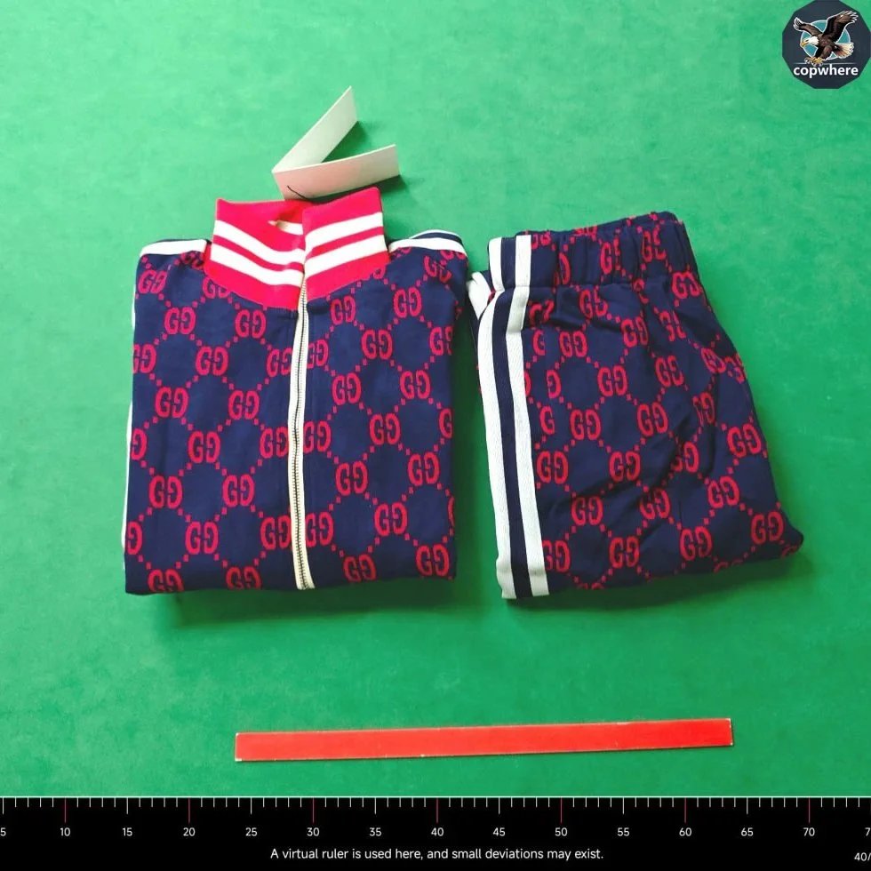 Gucci Kids GG Logo Track Suit Set Blue Red
