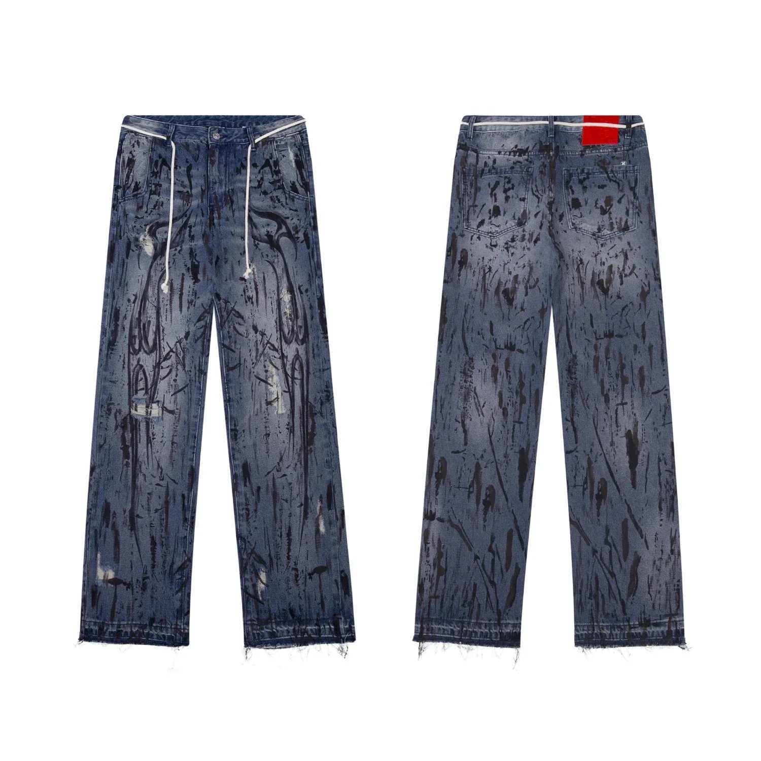 Tommy Hilfiger Paint Splatter Denim Pants Men's Fashion