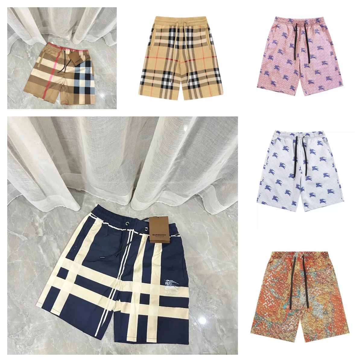 Burberry Check Pattern Men's Shorts Fashion Casual Wear