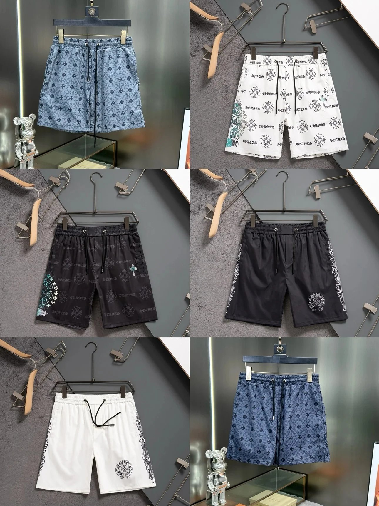 CROCONE Men's Fashion Printed Shorts Summer Casual Drawstring Athletic Shorts