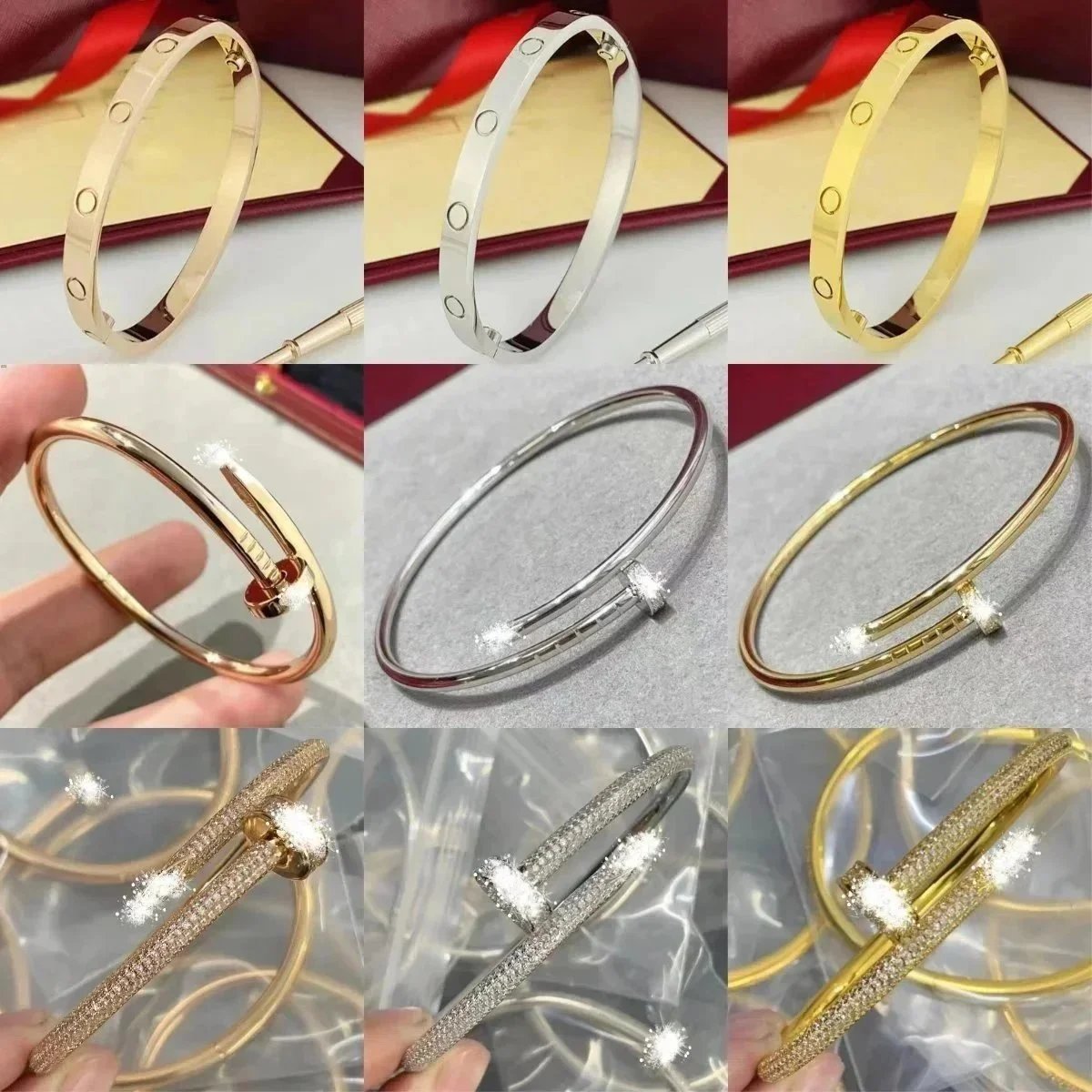 Elegant Gold and Silver Tone Bracelets with Crystal Accents