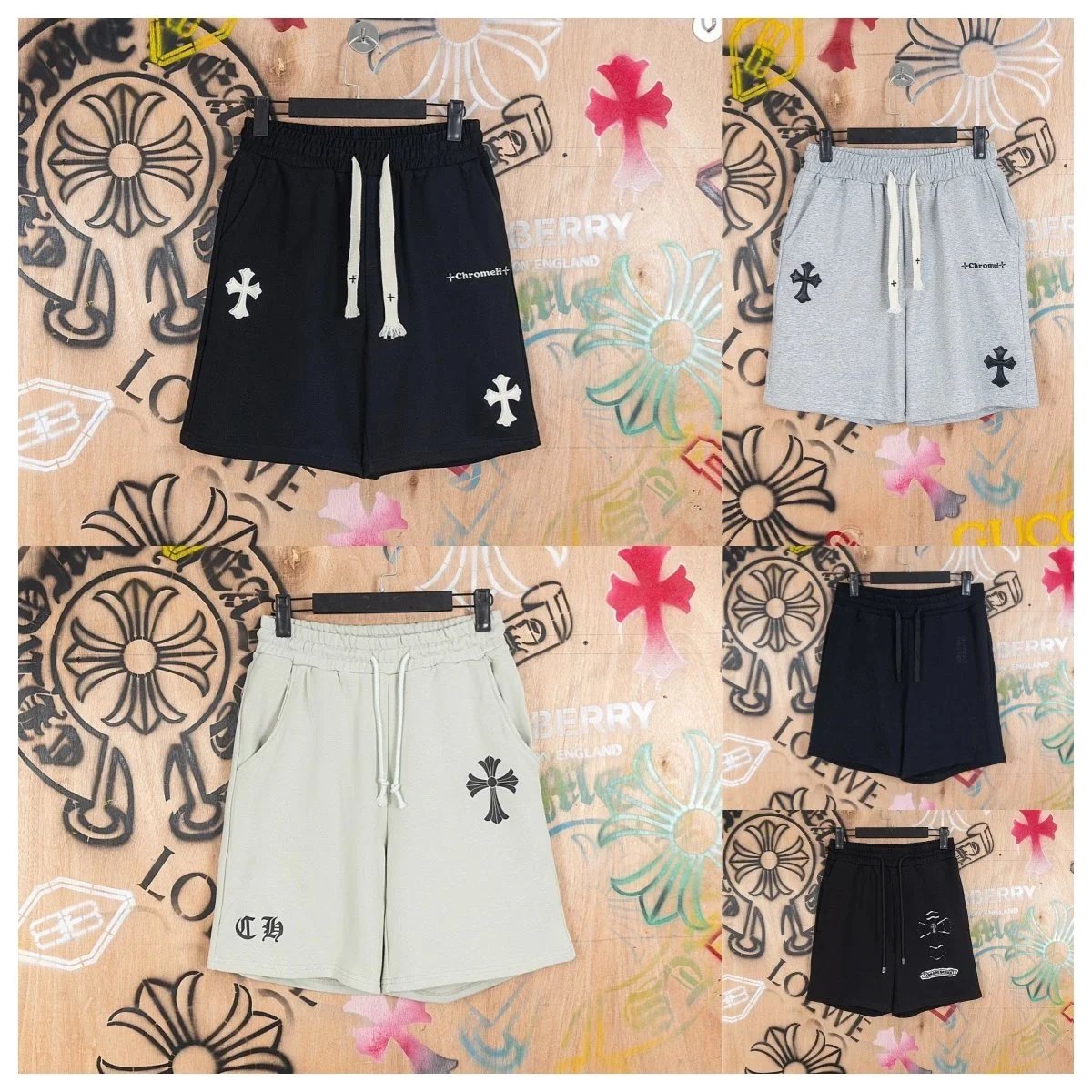 Chrome Hearts Cross Logo Sweat Shorts for Men and Women