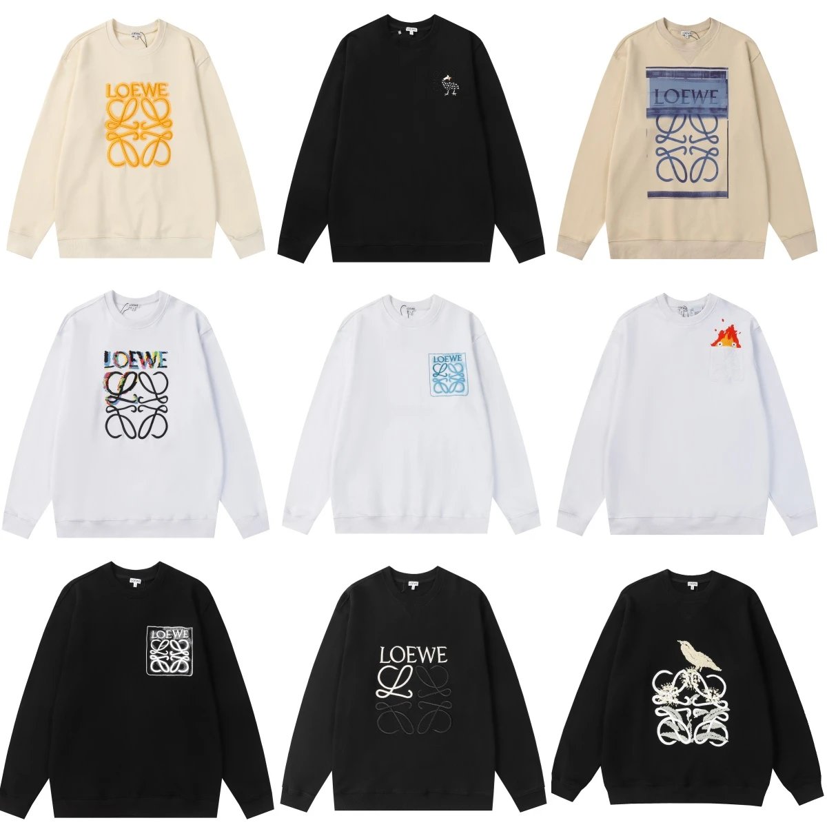 LOEWE Logo Embroidered Crewneck Sweatshirt for Men and Women