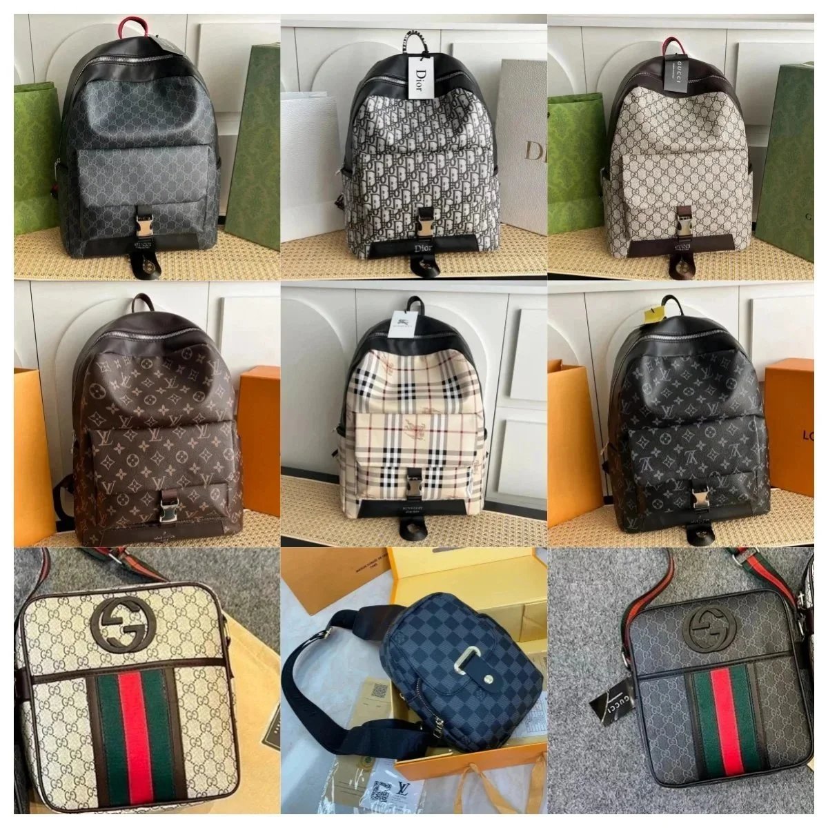 Gucci Backpacks and Crossbody Bags with Monogram Pattern