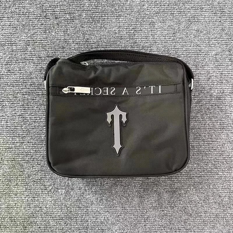 It's A Secret Black Logo Crossbody Bag for Men and Women