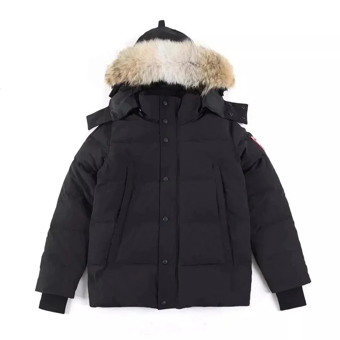 Canada Goose Black Down Jacket with Fur Trim Hood