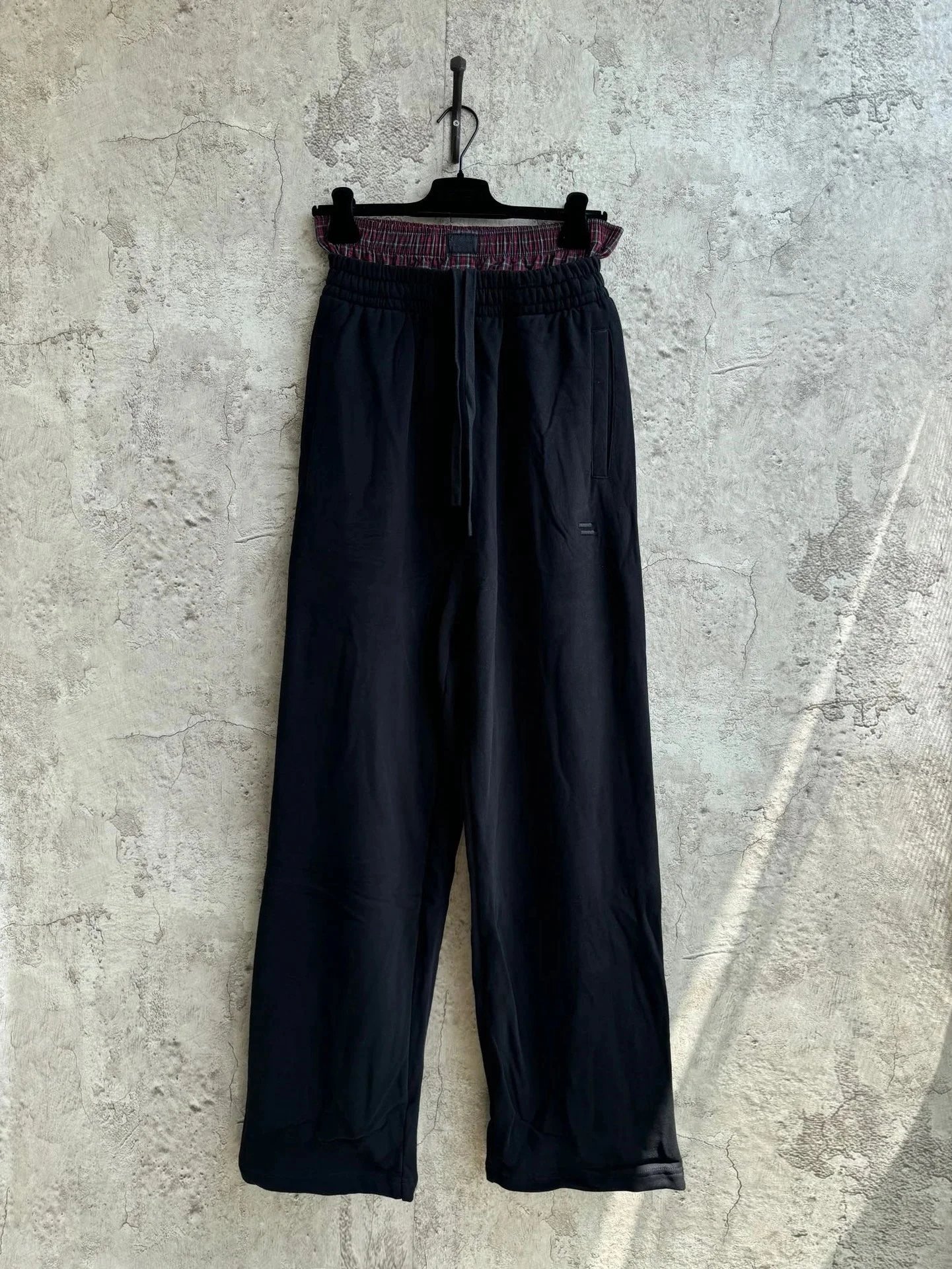 Black Wide Leg Drawstring Pants for Men and Women