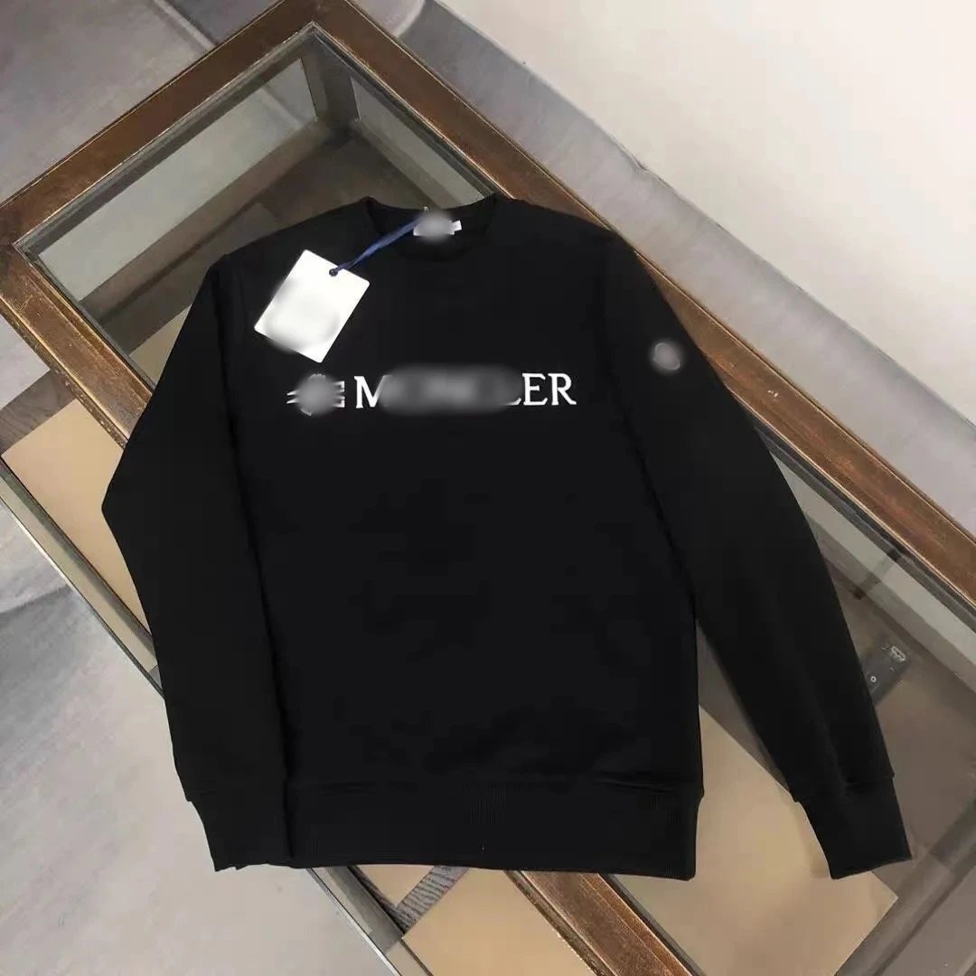 Black Logo Print Crewneck Sweatshirt for Men Women