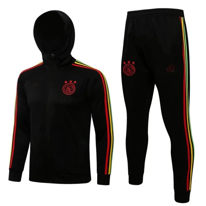 Germany National Team Black Track Suit with Red Yellow Green Stripes