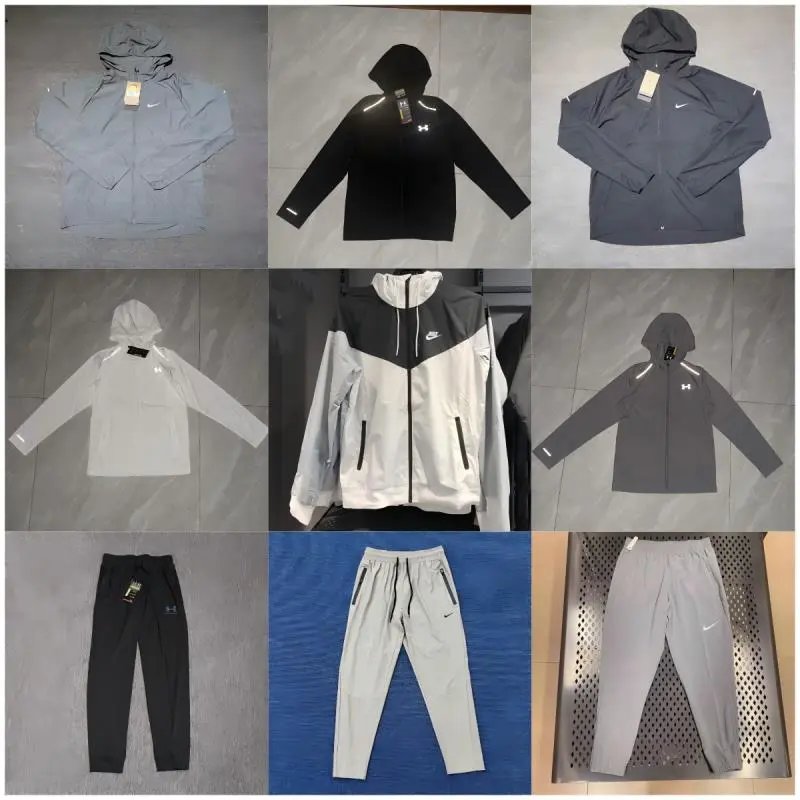Nike Men's Hooded Windbreaker Jacket & Track Pants Set