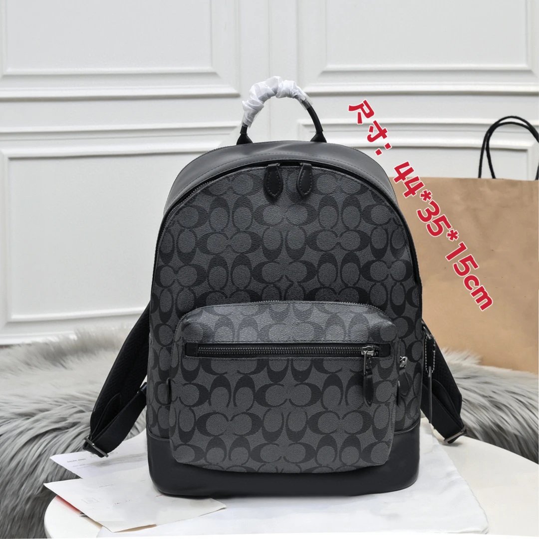 Coach Signature Print Backpack for Women and Men