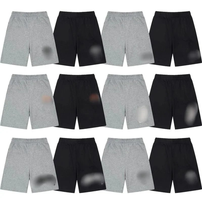 Men's Cotton Blend Athletic Shorts in Gray and Black