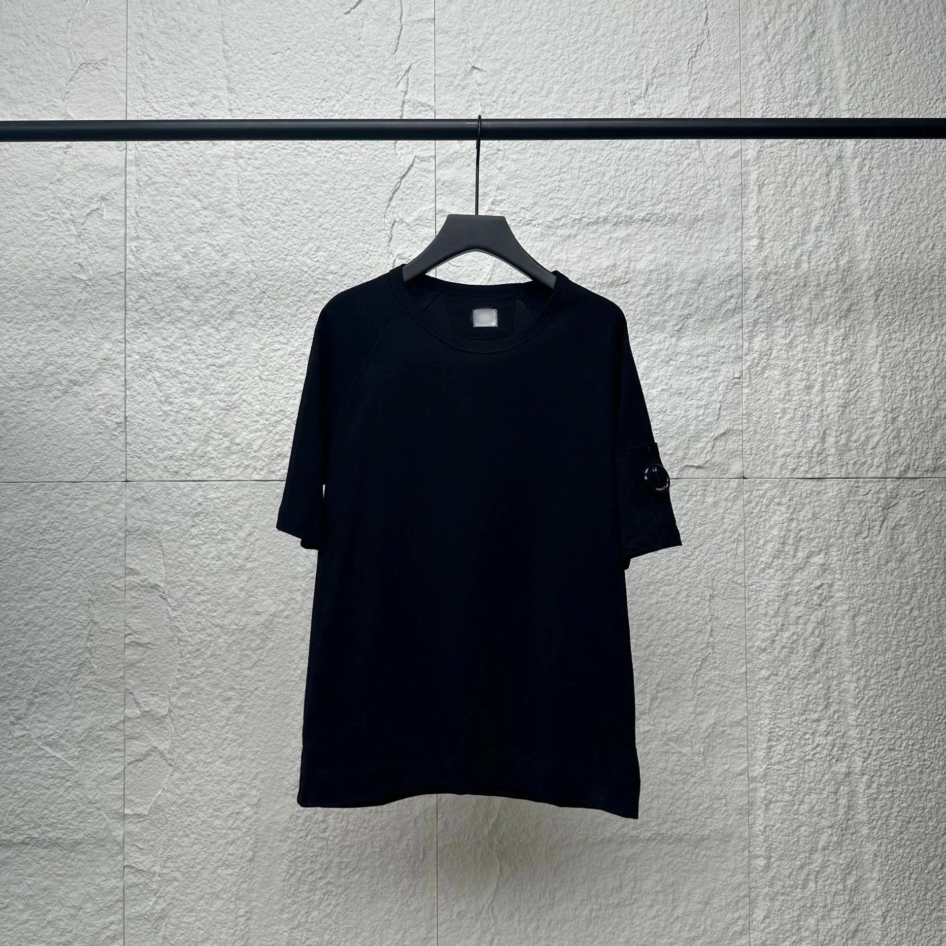 Minimalist Black T-Shirt with Sleeve Detail
