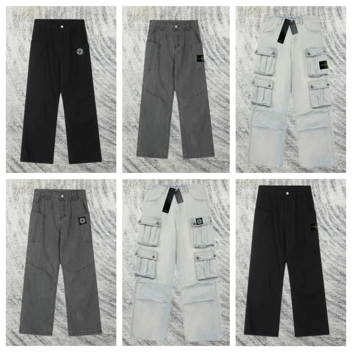 Stone Island Cargo Pants Men Women Tactical Workwear Utility Trousers
