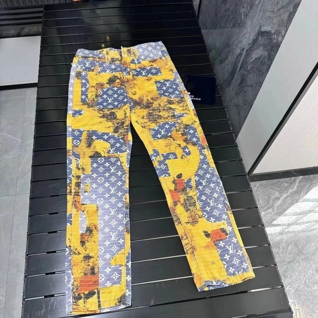 Louis Vuitton Monogram Print Yellow Pants