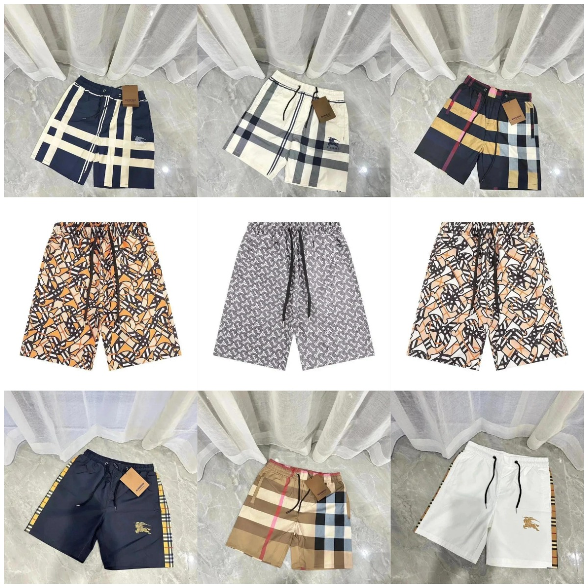 Burberry Men's Check Pattern Swim Shorts