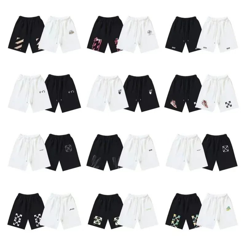 OFF-WHITE Men's Cotton Blend Shorts with Logo Print