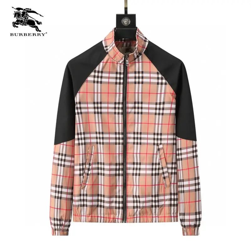 Burberry Check Pattern Track Jacket Men's Lightweight Windbreaker