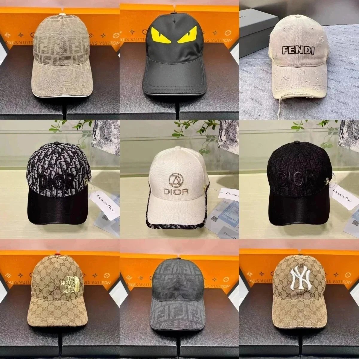 Luxury Dior Baseball Cap with Monogram Pattern and Logo