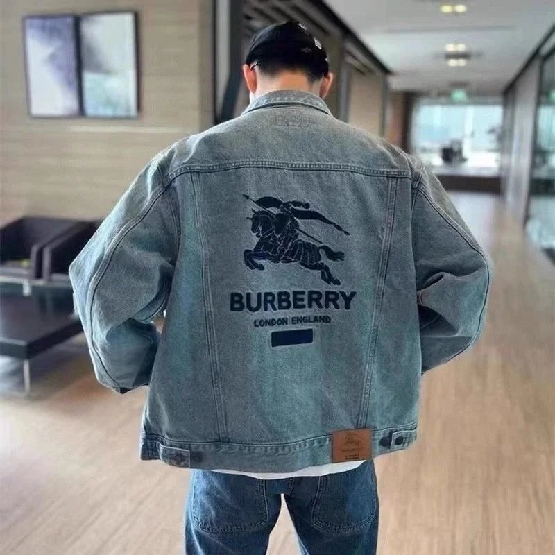 Burberry Denim Jacket with Equestrian Knight Logo