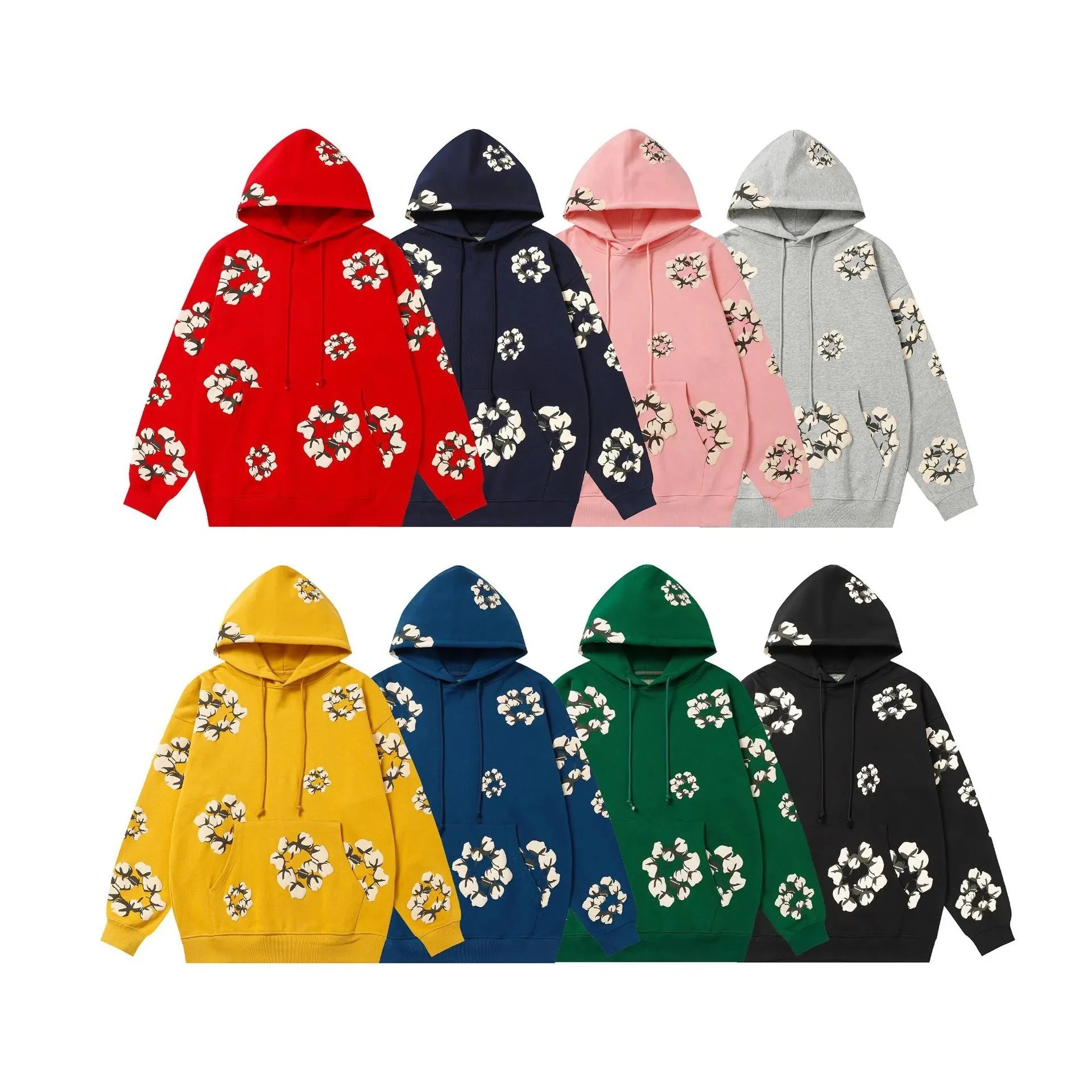 Floral Print Hoodie Sweatshirt for Men and Women