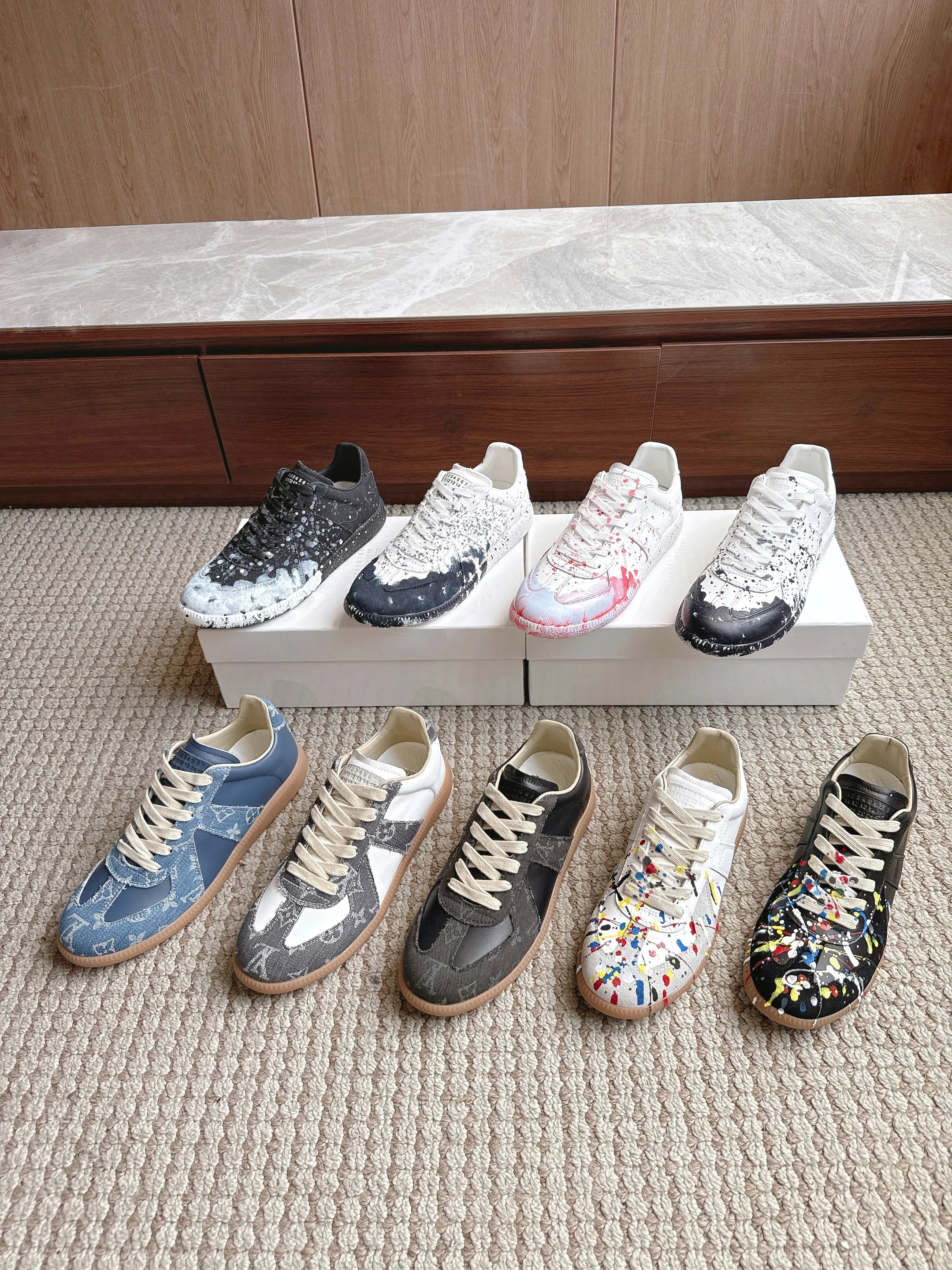 Christian Louboutin Men's Sneakers Artistic Paint Splatter Design