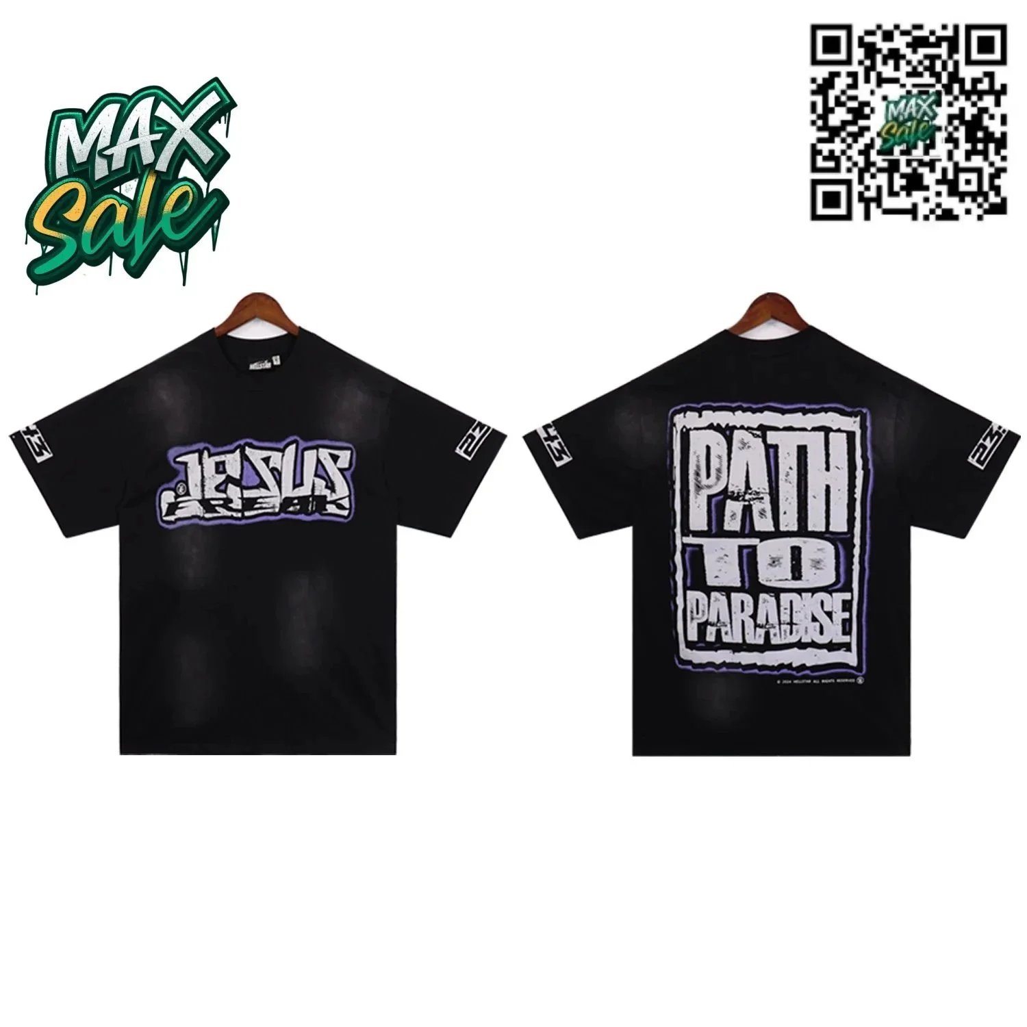 Jesus Path to Paradise Black T-Shirt Graffiti Streetwear