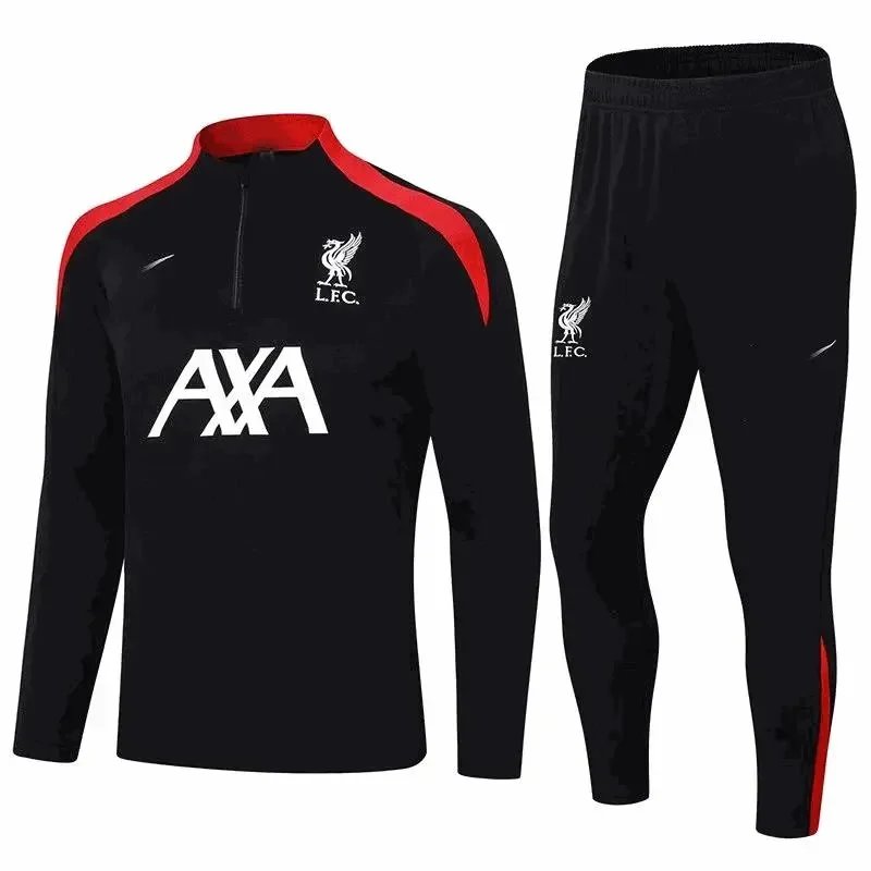 Liverpool FC Training Suit Black Red AXA Sponsorship