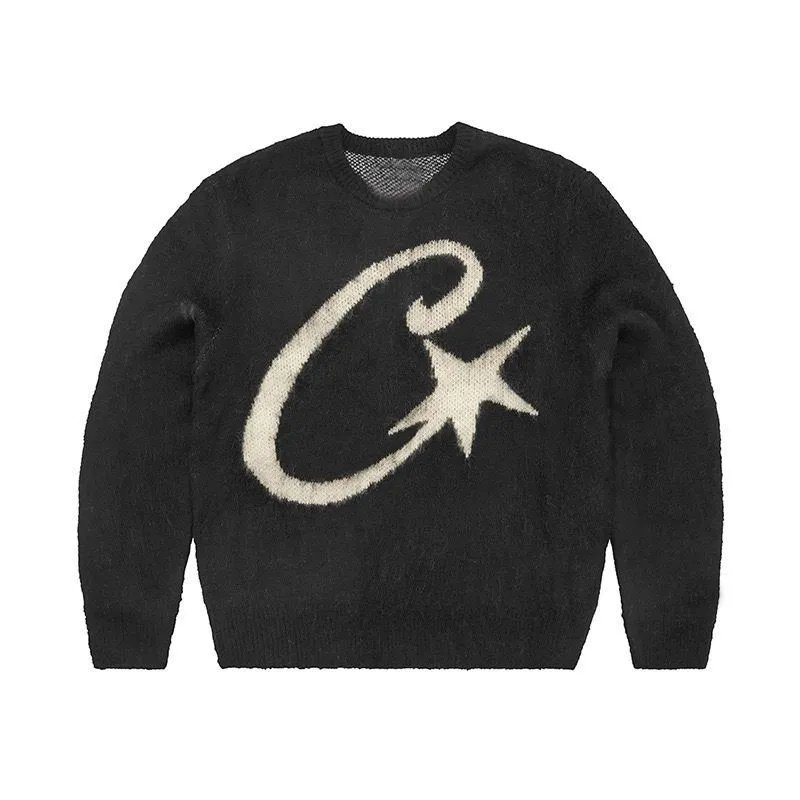 COS Black Knit Sweater with White C&Star Logo