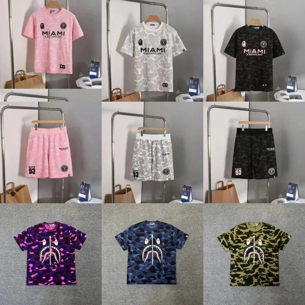 BAPE Miami Collection T-Shirts and Shorts Set
