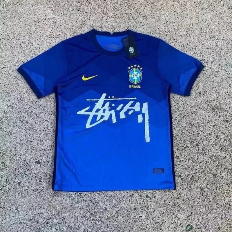 Brazil National Team Blue Training Jersey with Nike Logo
