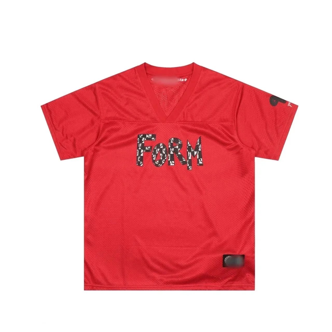 Red FORM Mesh V-Neck Performance T-Shirt