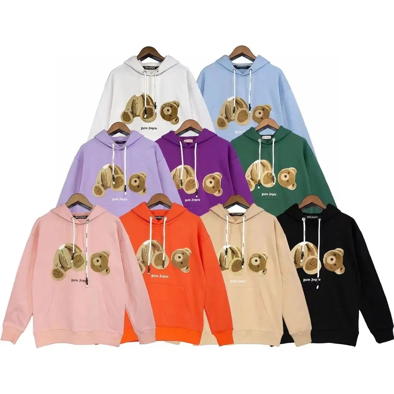 Palm Angels Bear Hoodie Sweatshirt Unisex Oversized Streetwear