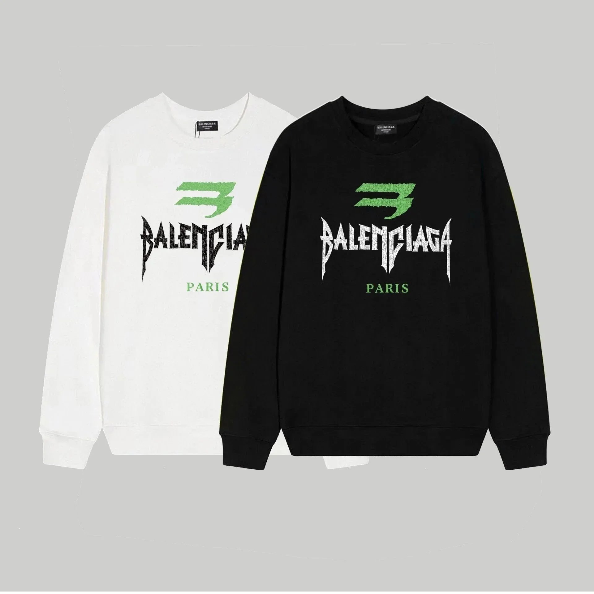 Balenciaga Paris Logo Sweatshirt Black White Crewneck