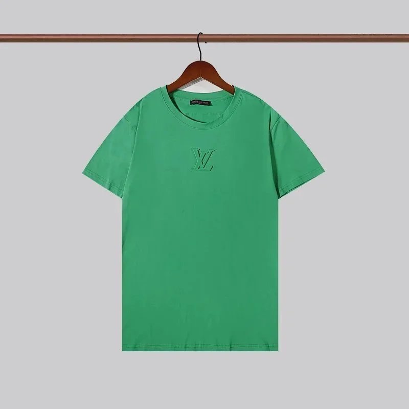 Green LV Logo Embroidered T-Shirt for Men