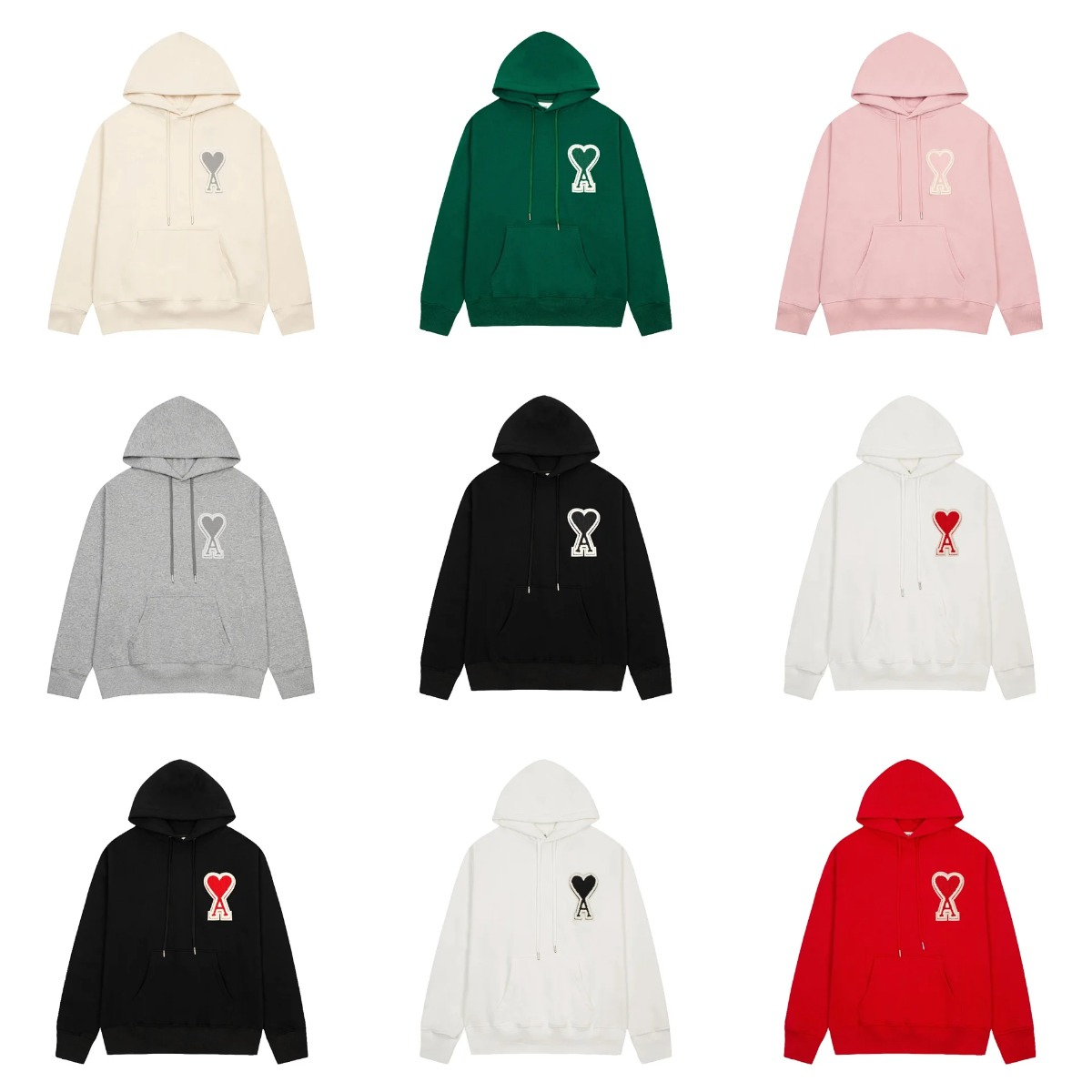 BAPE Heart Logo Hoodie Unisex Streetwear Sweatshirt