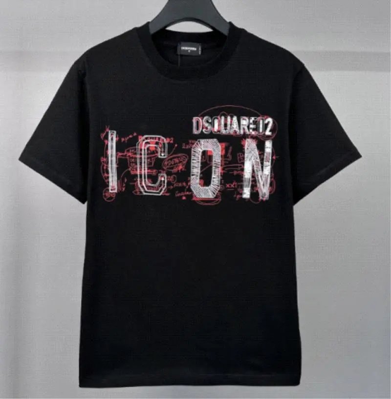 DSQUARED2 ICON Graphic Print Black T-Shirt for Men