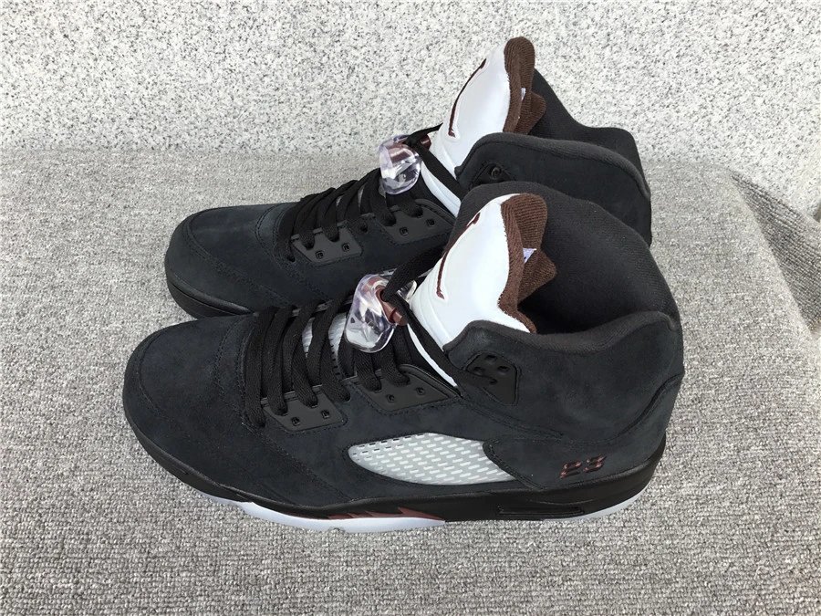 Air Jordan 5 Retro Black White Red Men's Basketball Shoes